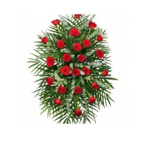 Red Roses Standing Spray Funeral Flowers