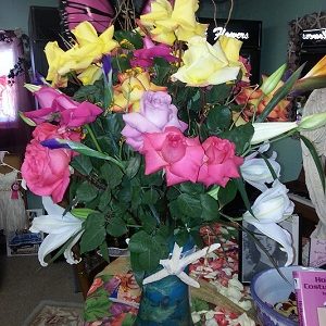 Rose Arrangement With Lilies