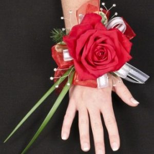Romantic Red Rose Prom Corsage
