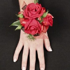Putting On The Ritz Red Prom Corsage