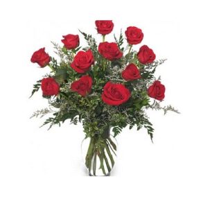 Classic Dozen Roses Red Rose Arrangement